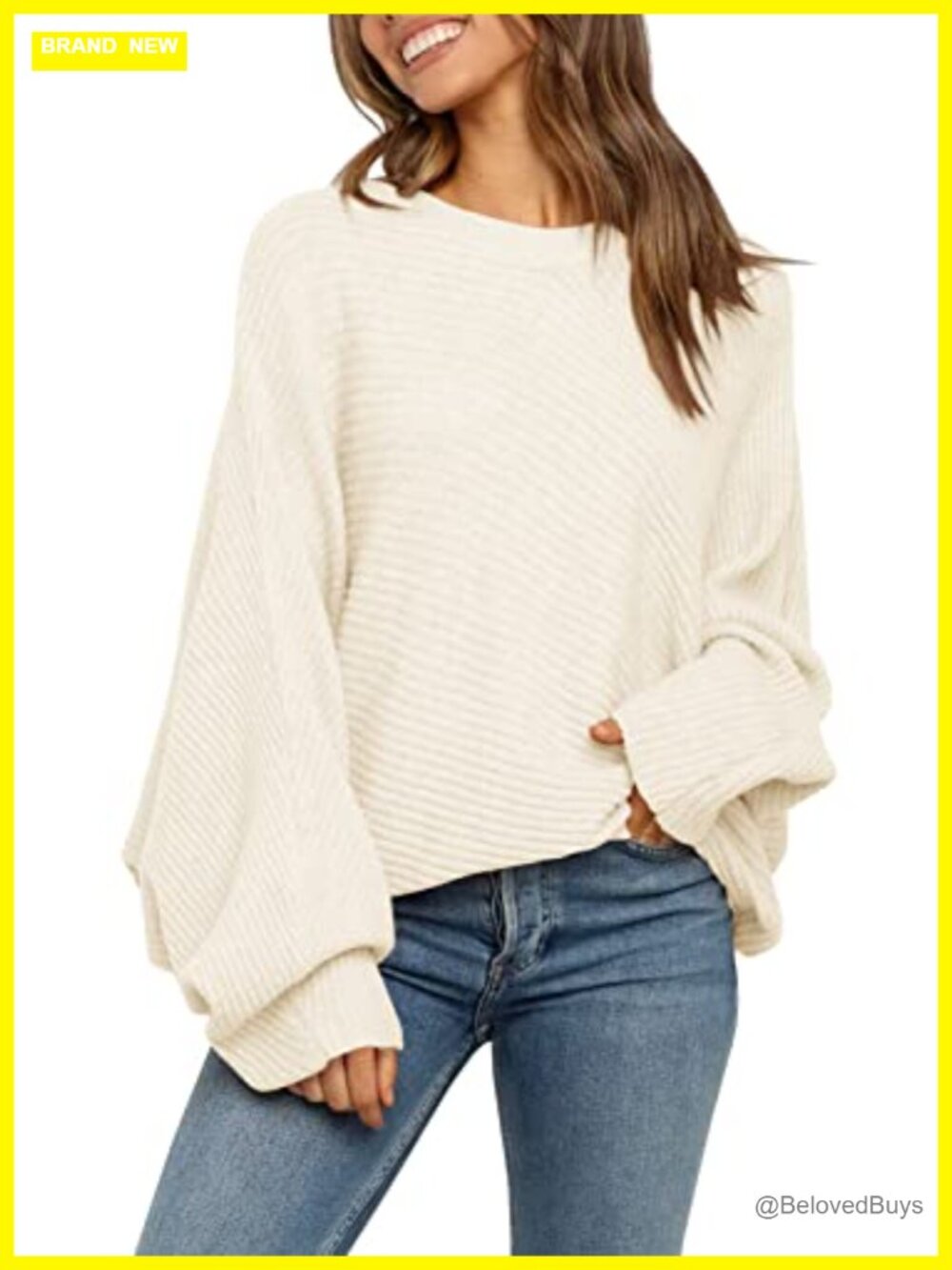 Women's Oversized Slouchy Knit Pullover Sweater Crewneck Long Sleeve